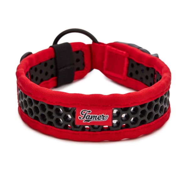 SOFTY Halsband | Länge: 45-51cm | Breite: 3,8cm | Farbe: rot/schwarz